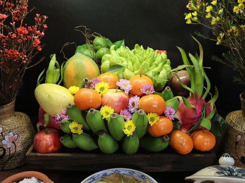 Cách để mâm ngũ quả trên bàn thờ