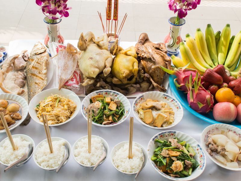mâm cúng mùng một tết miền nam