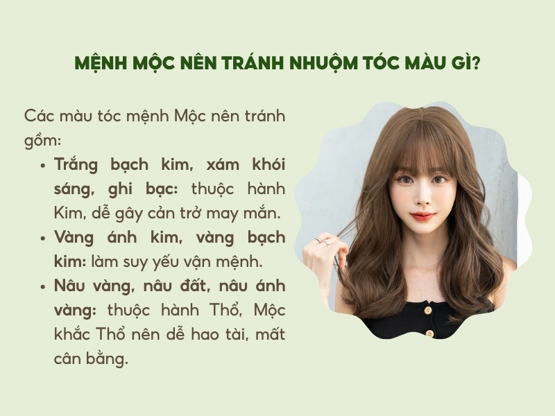 Mệnh Mộc nên tránh nhuộm tóc màu gì? 