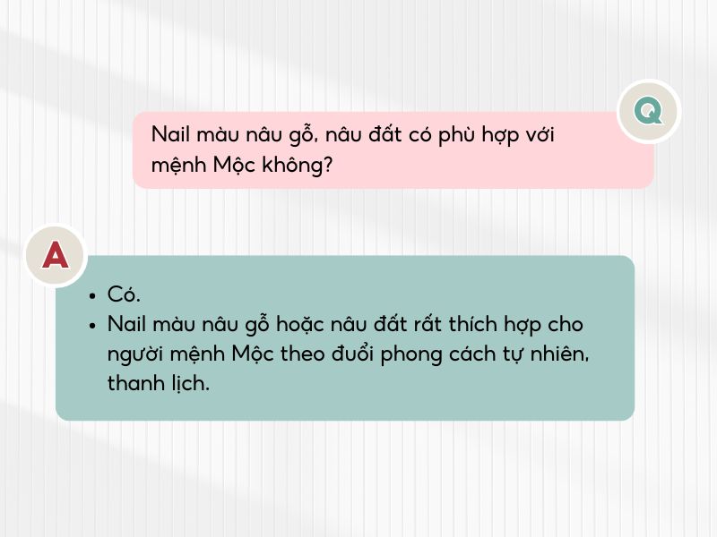Màu nail hợp mệnh Mộc 