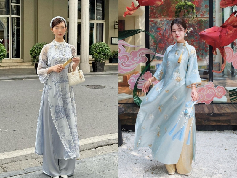 Mệnh Thủy mặc áo dài màu xanh