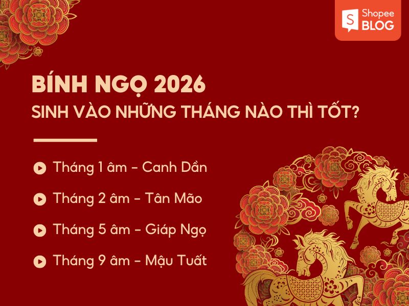 Tháng sinh tốt của tuổi Bính Ngọ 2026