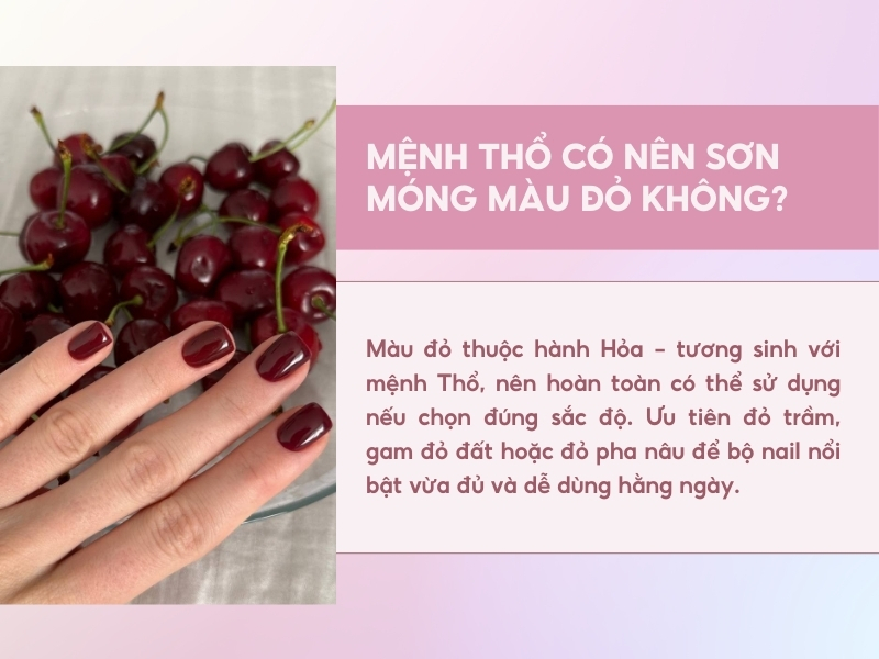 Mệnh thổ có nên sơn móng màu đỏ không? 
