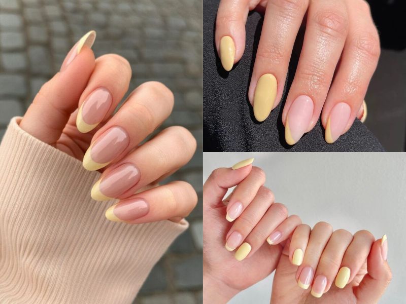 Nail vàng nude hợp mệnh kim