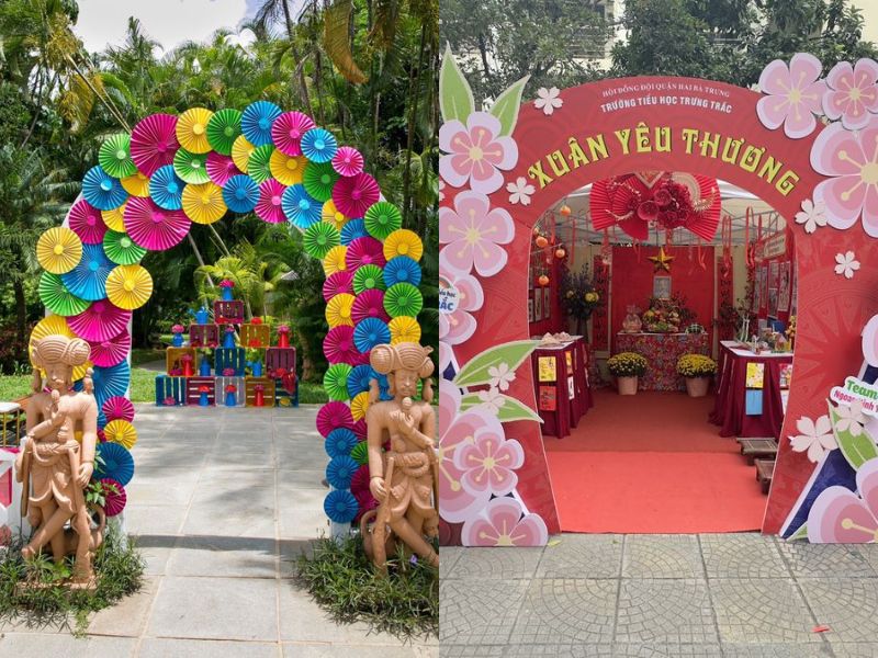 cổng trại tết hình vòng cung