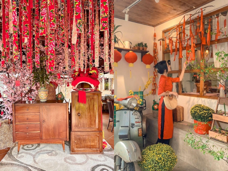 Trang tết bằng cây bao lì xì 