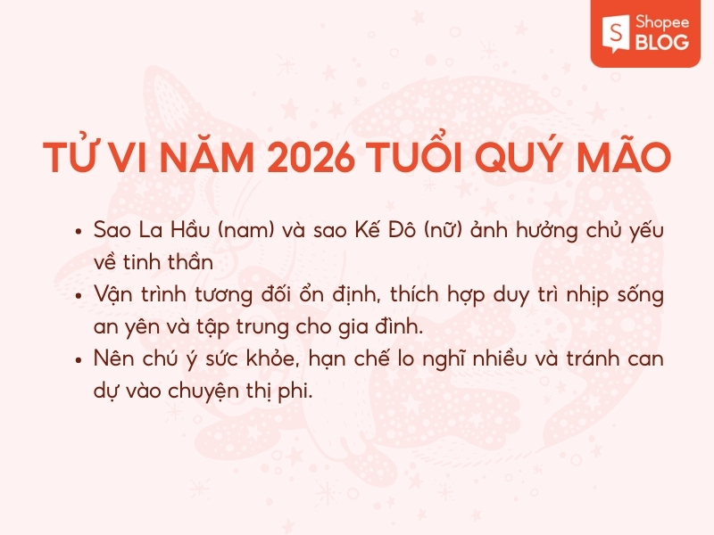 Vận trình tuổi Quý Mão 2026