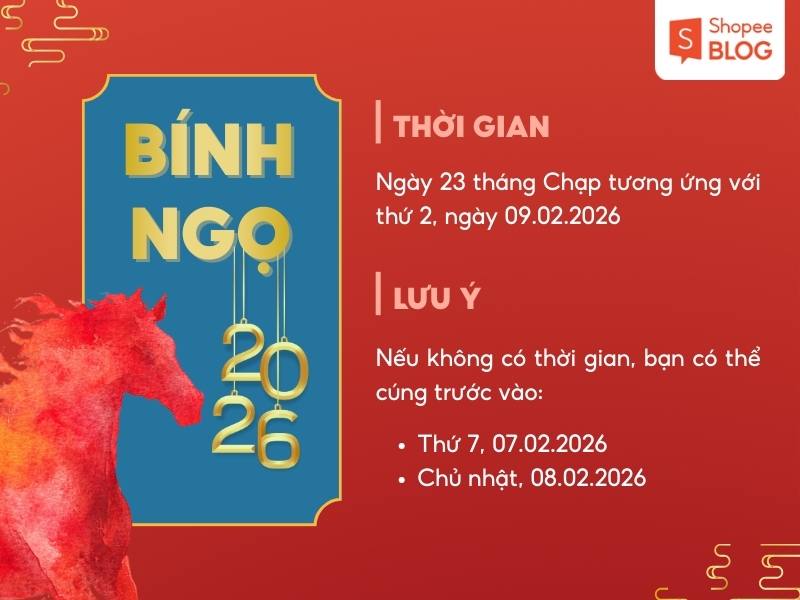 Ngày đưa ông Táo về trời dương lịch 2026