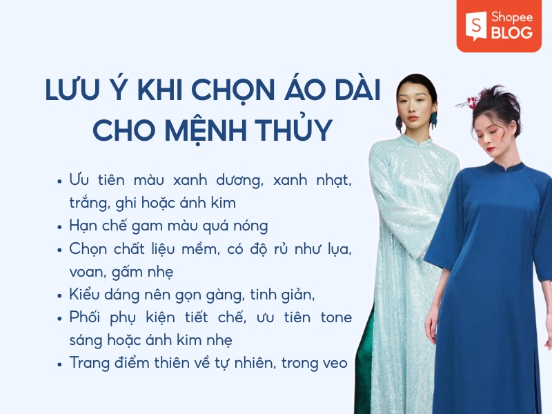 Lưu ý khi chọn áo dài cho mệnh Thủy