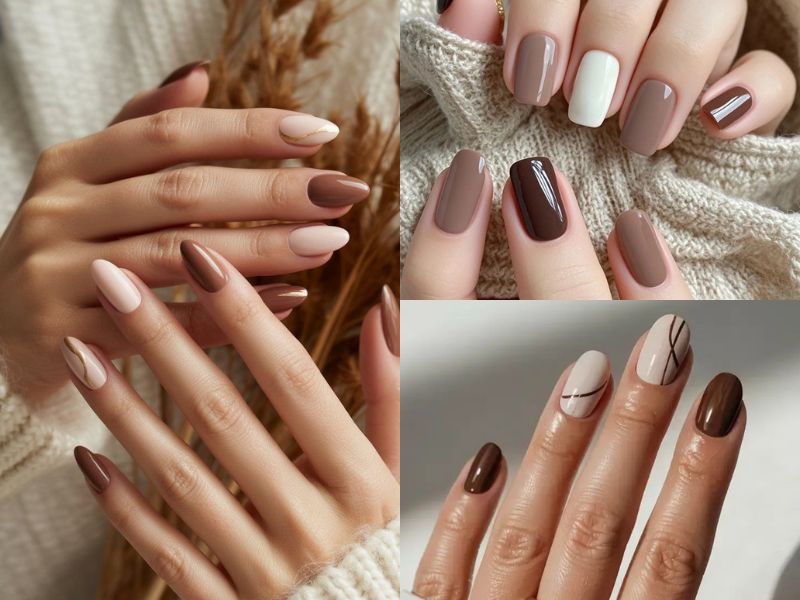 nail nâu đất hợp mệnh kim