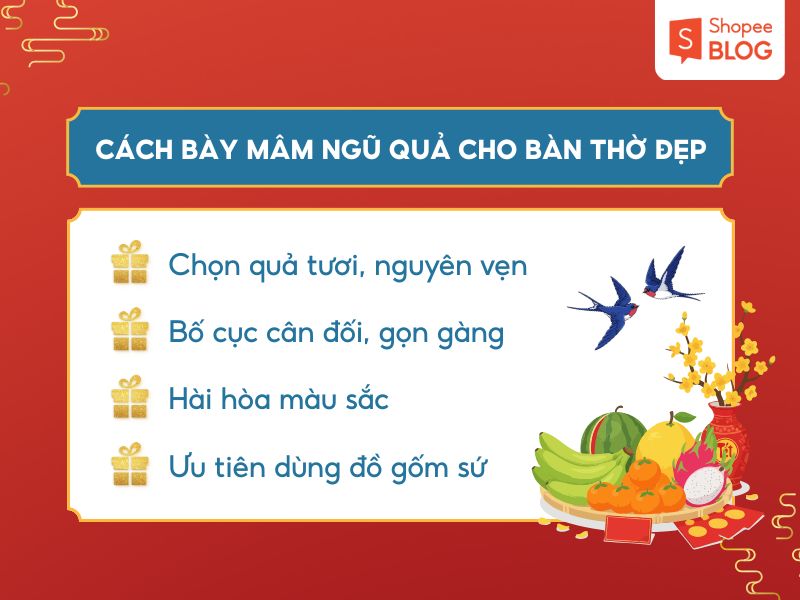 Các lưu ý khi bày mâm ngũ quả ngày Tết