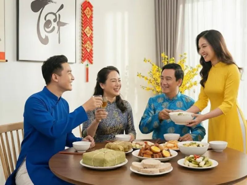 Ăn cơm tết cùng gia đình người yêu