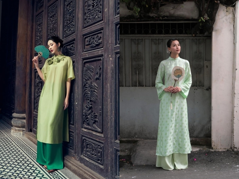 Áo dài màu xanh cốm