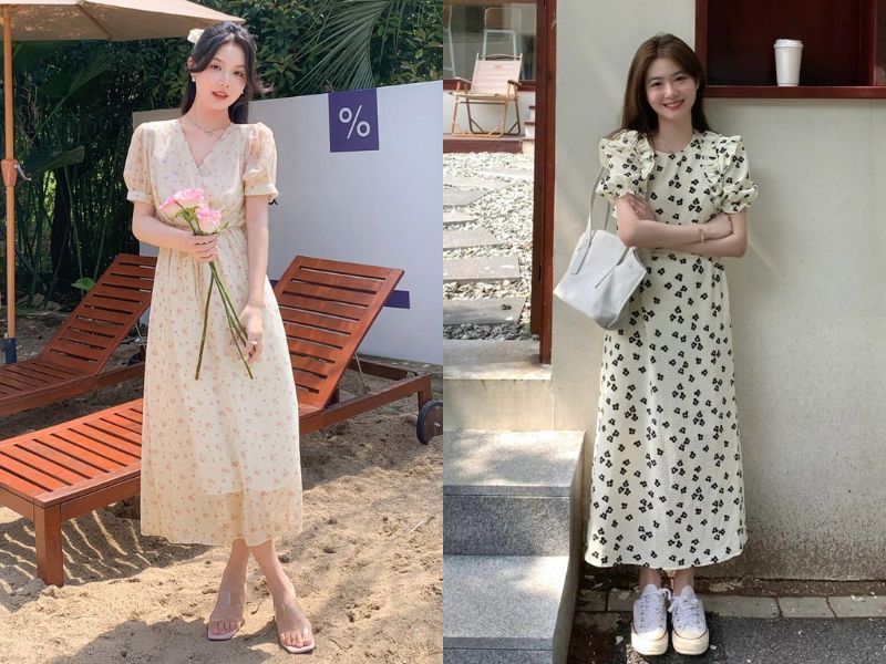 váy hoa nhí đi chơi tết