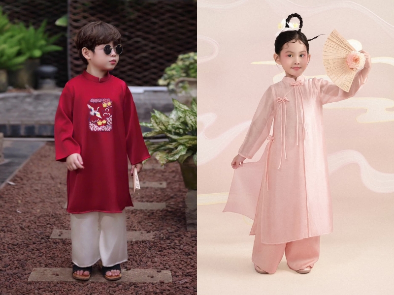 Áo dài Tết trẻ em