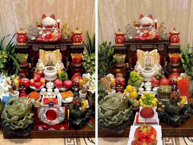 Cách trang trí Tết bàn thờ ông Địa chiêu tài