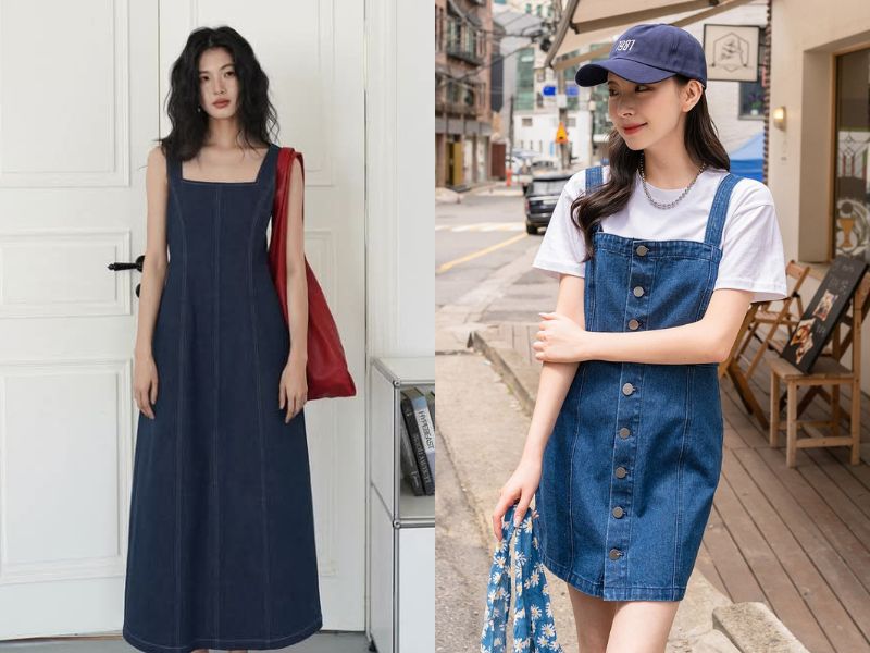 phối đồ nữ cute với yếm jean