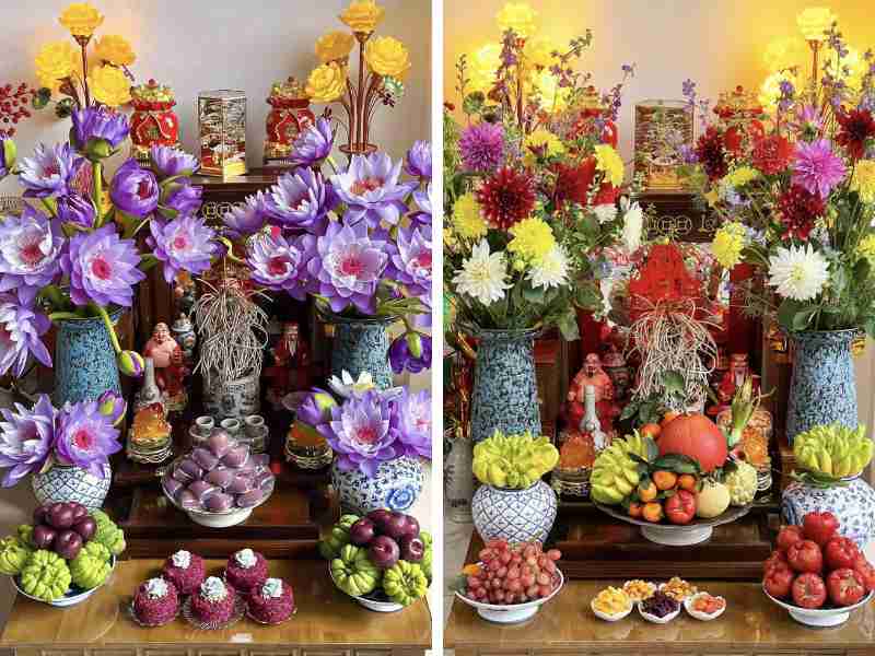 Trang trí bàn thờ ông Địa ngày Tết miền Bắc