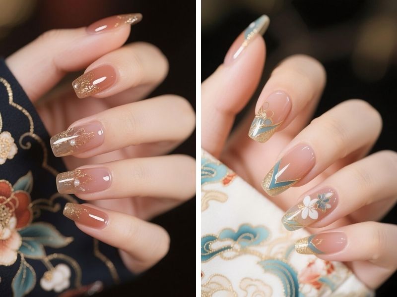 Mẫu nail thạch mắt mèo