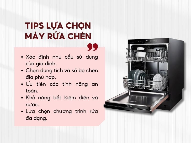 Tips khi lựa chọn máy rửa chén phù hợp 