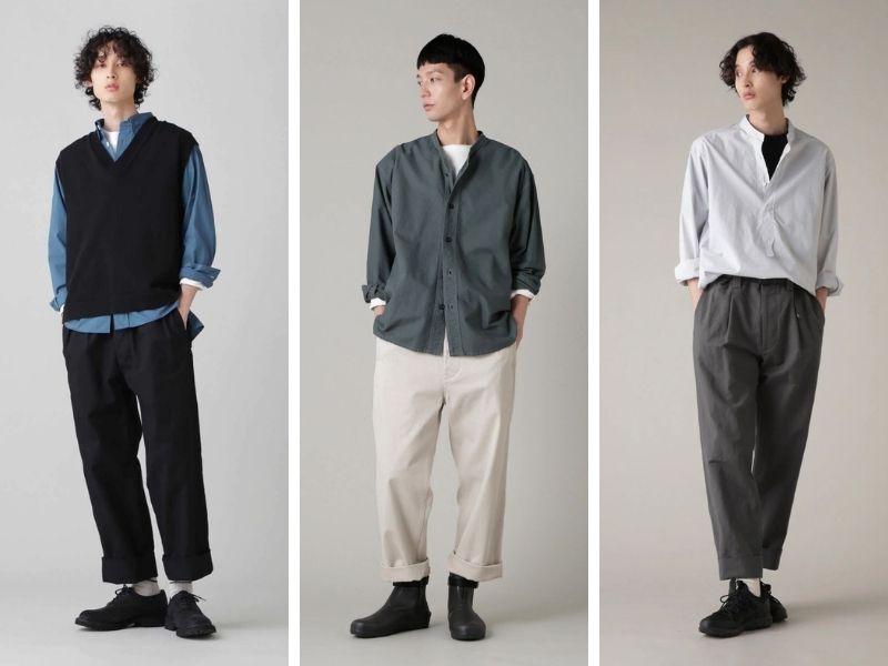 Phối quần baggy và áo sơ mi theo layer