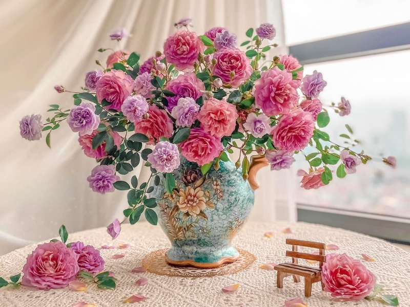 Mẫu bình chưng hoa bàn thờ ngày Tết