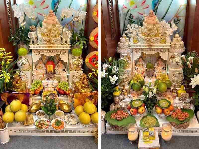 Cách trang trí Tết bàn thờ ông Địa hiện đại