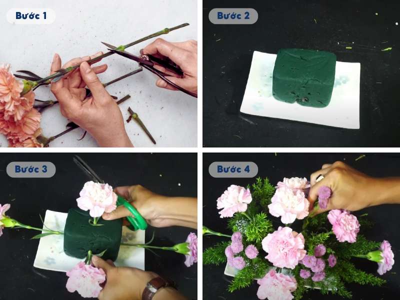 Cách chưng hoa bàn thờ ngày Tết với cẩm chướng