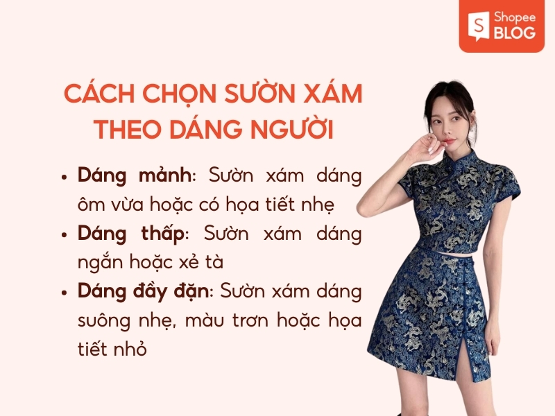 cách chọn sườn xám theo dáng người