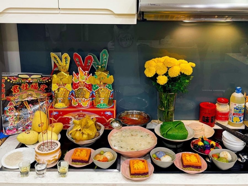 cúng ông Táo ở khu vực bếp