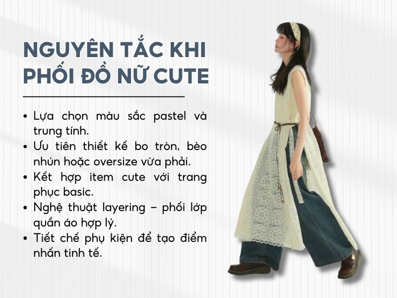 Tips phối đồ cute cho nữ 