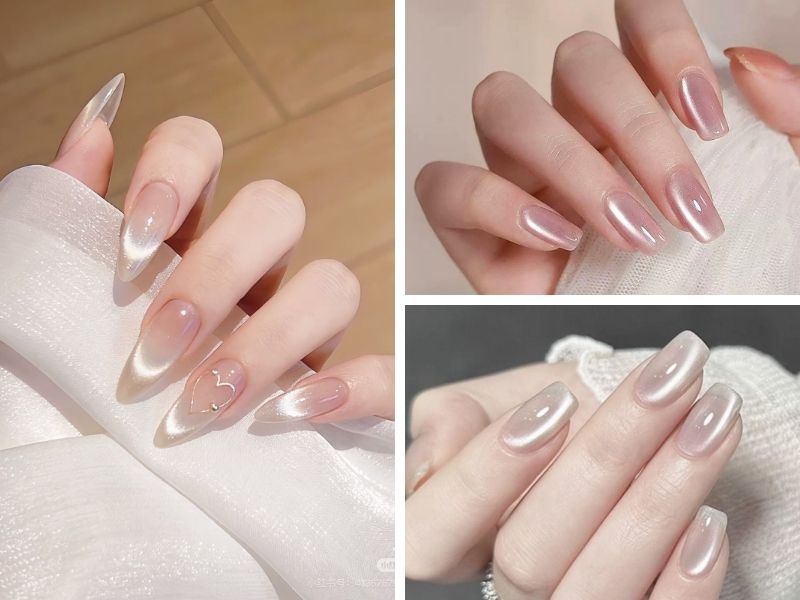 Mẫu sơn gel thạch mắt mèo đơn giản