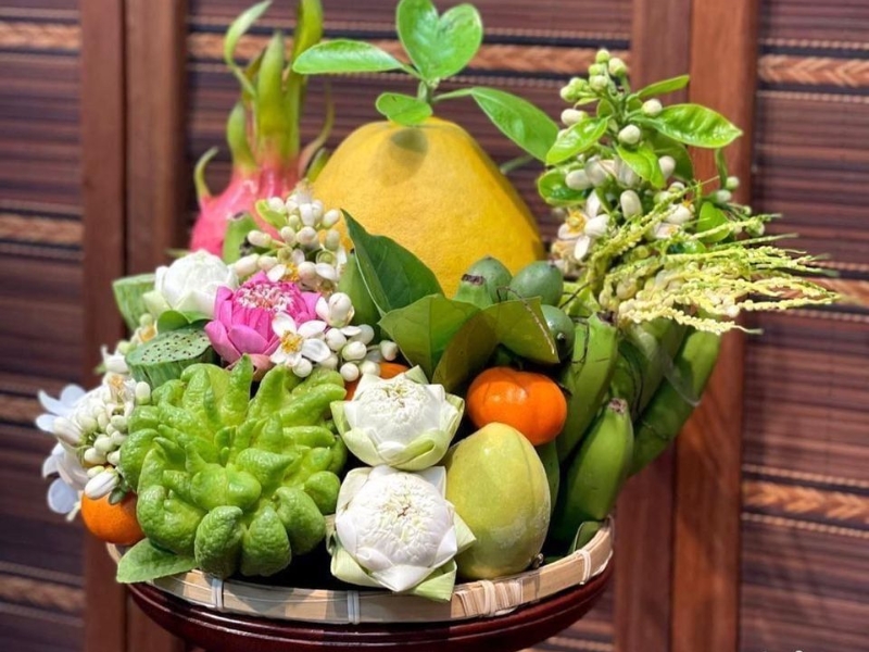 bày trí mâm ngũ quả miền Bắc