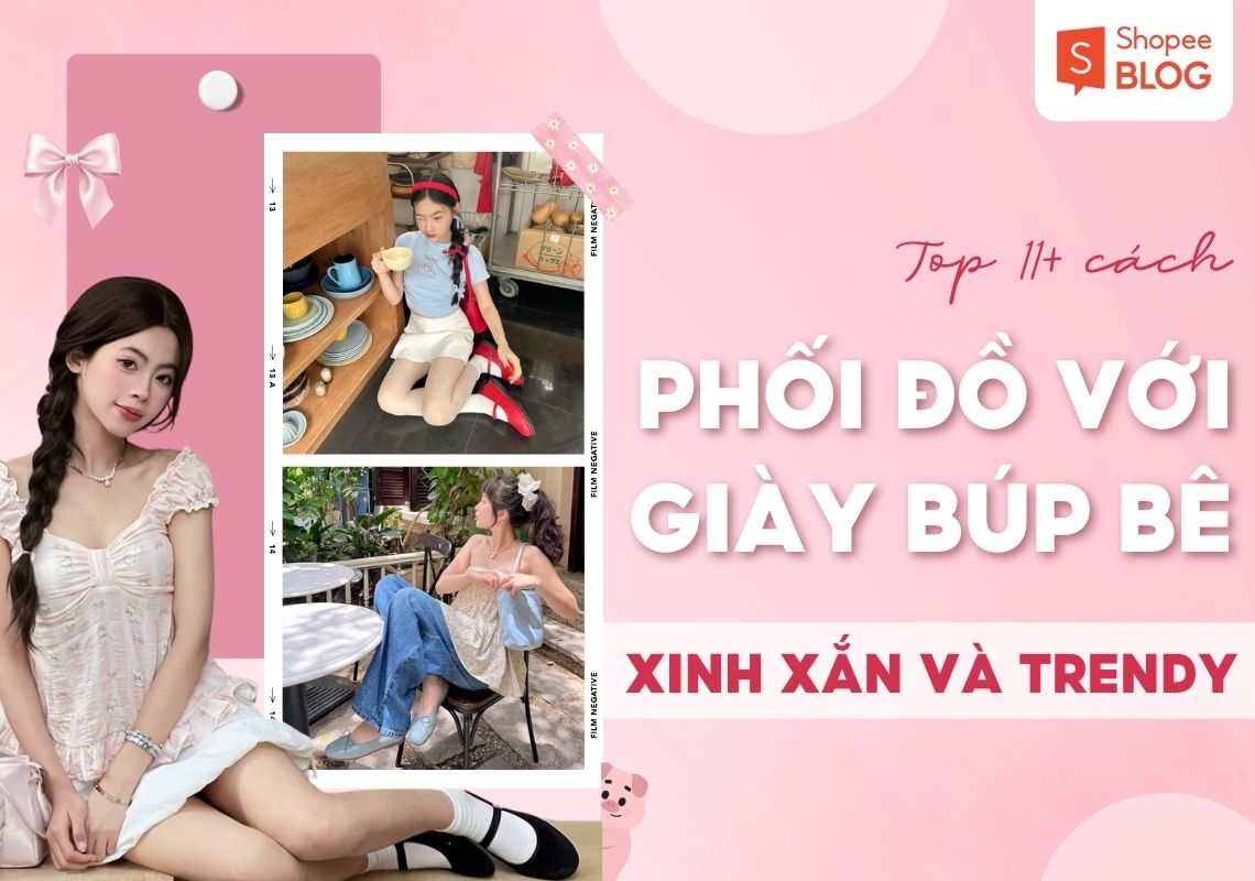 phối đồ với giày búp bê