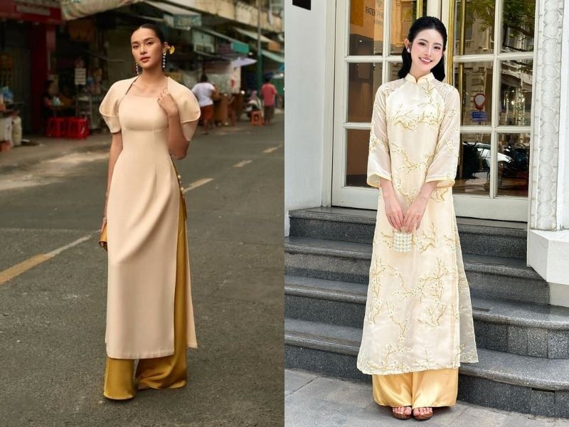 Vàng pastel phối quần màu vàng