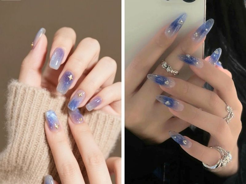 Mẫu sơn gel thạch mắt mèo galaxy