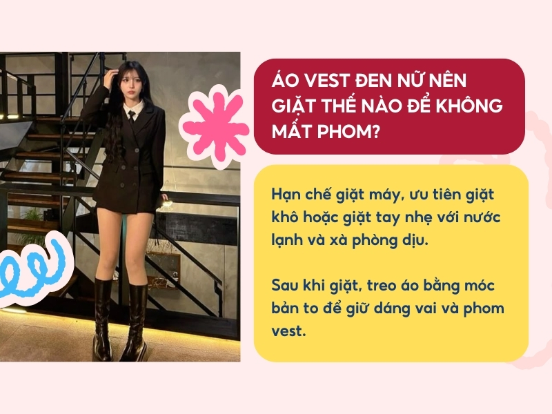 Áo vest đen nữ nên giặt như thế nào để không mất phom?
