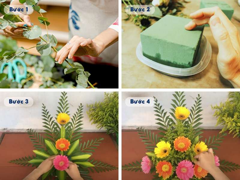 Cách cắm hoa đồng tiền cho bàn thờ Tết