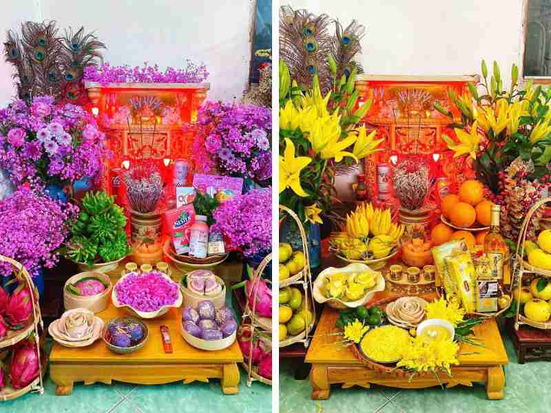 Trang trí bàn thờ ông Địa Thần Tài ngày Tết