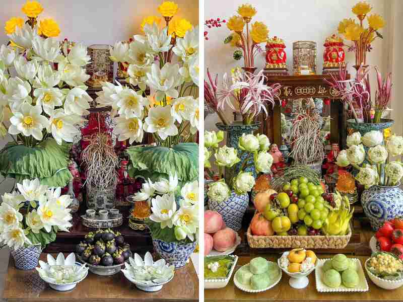 Trang trí bàn thờ ông Địa ngày Tết miền Trung