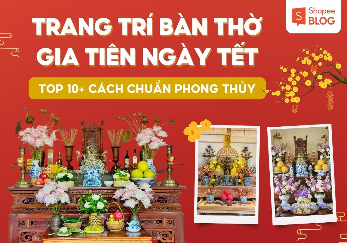 trang trí bàn thờ gia tiên ngày tết