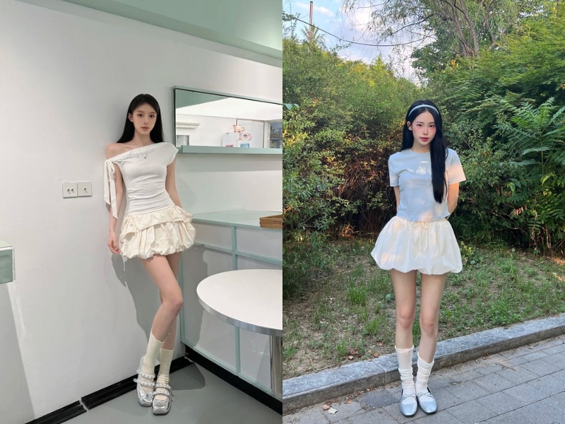 chân váy bí cho người lùn 1m45