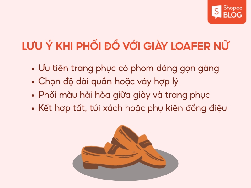 lưu ý khi phối đồ với giày loafer nữ