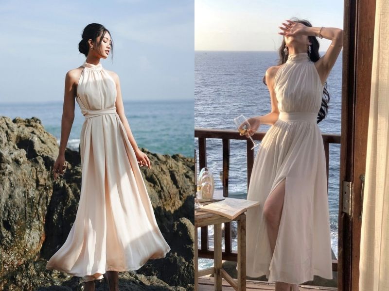 Đầm maxi cho nàng lùn 1m50