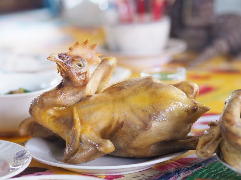 gà trống luộc cúng mùng 3 tết