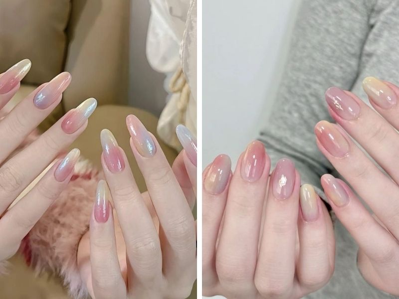 Mẫu sơn gel thạch mắt mèo cầu vồng
