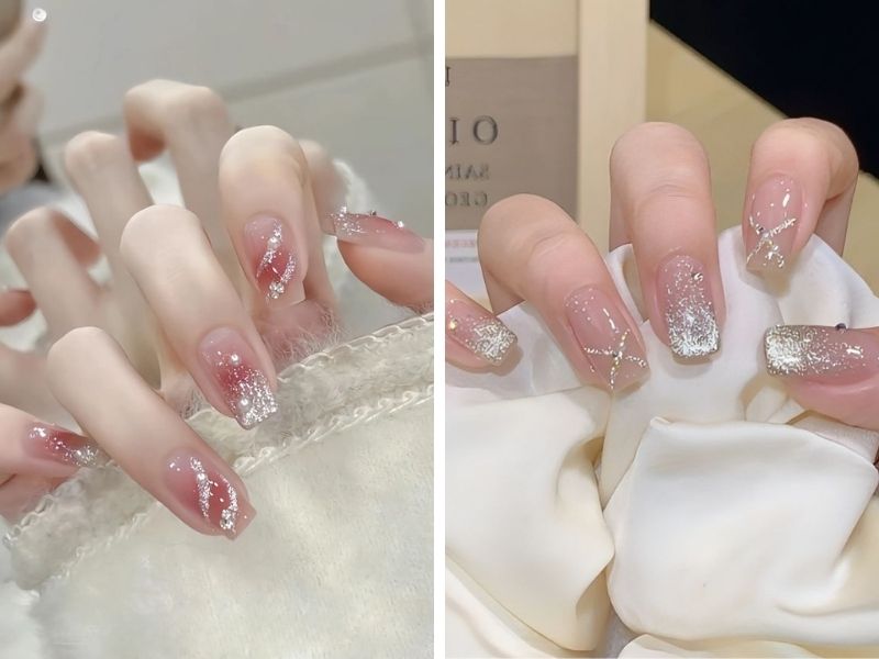 Mẫu sơn gel thạch mắt mèo kim tuyến