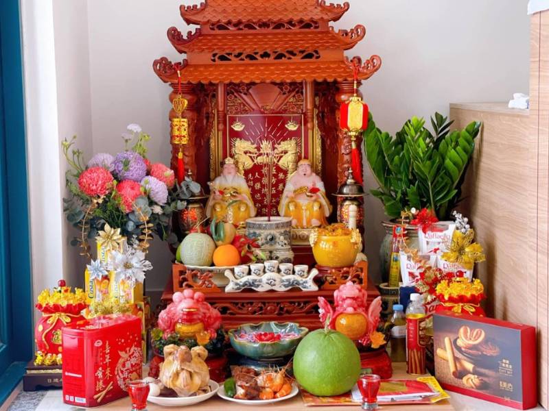 Cách trang trí bàn thờ Thần Tài ngày Tết
