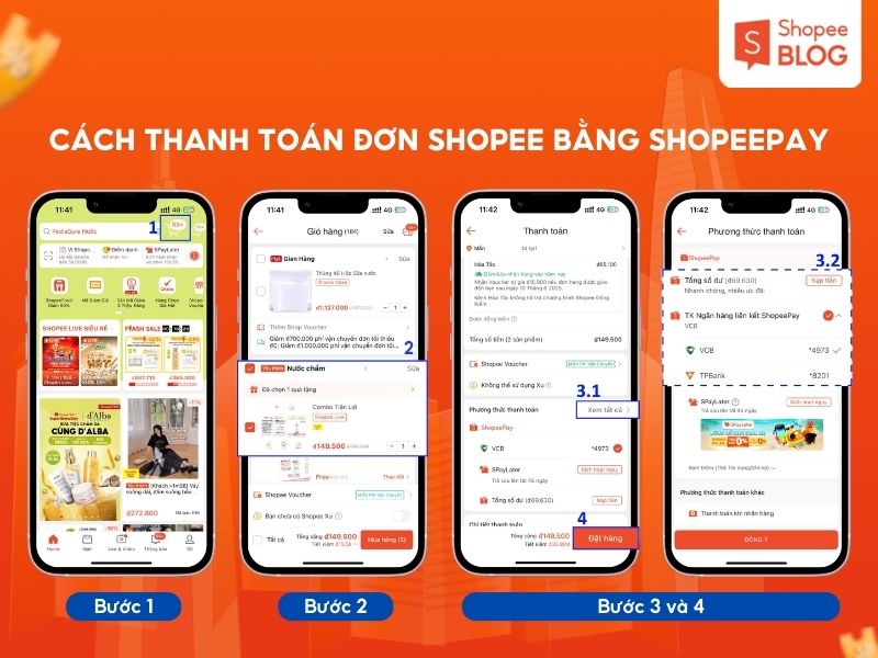 Cách thanh toán đơn hàng Shopee bằng ShopeePay