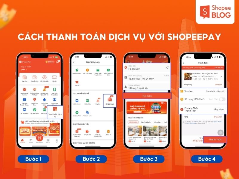 Cách dùng ShopeePay thanh toán dịch vụ giải trí